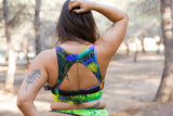 Top Deportivo Alta Sujeción con Escote Transparente "PACHAMAMA COLLECTION" Aurora